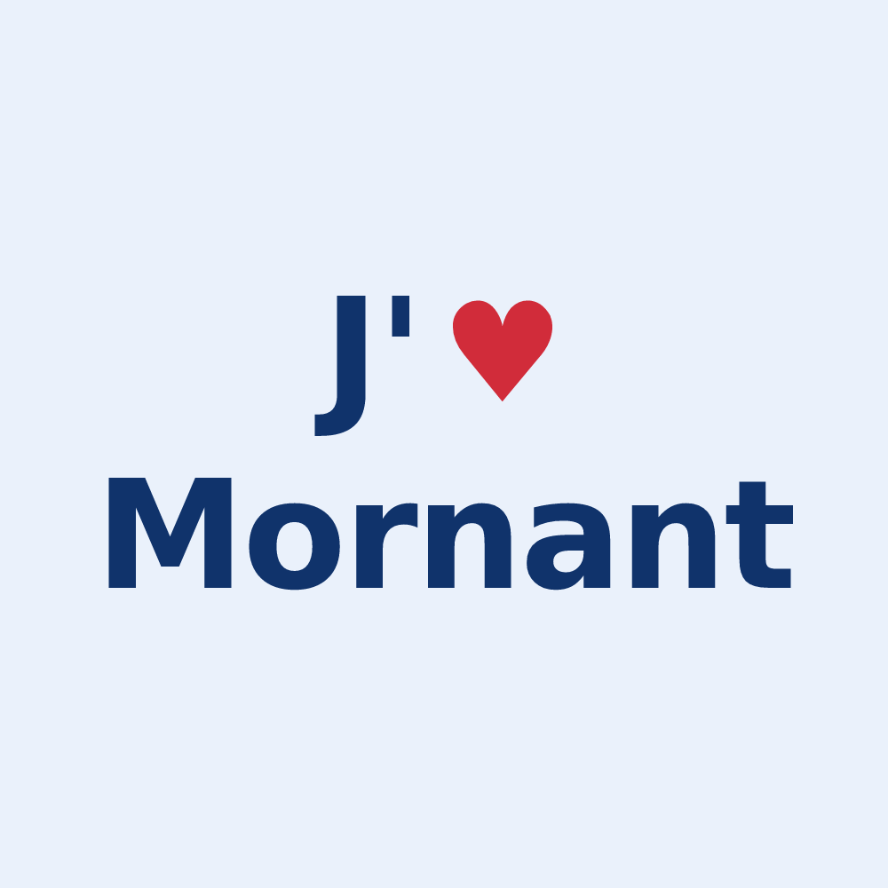 Sticker personnalisé Mornant — design J'aime Mornant