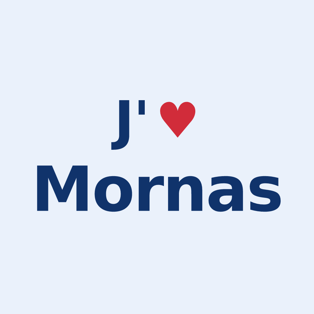 Sticker personnalisé Mornas — design J'aime Mornas