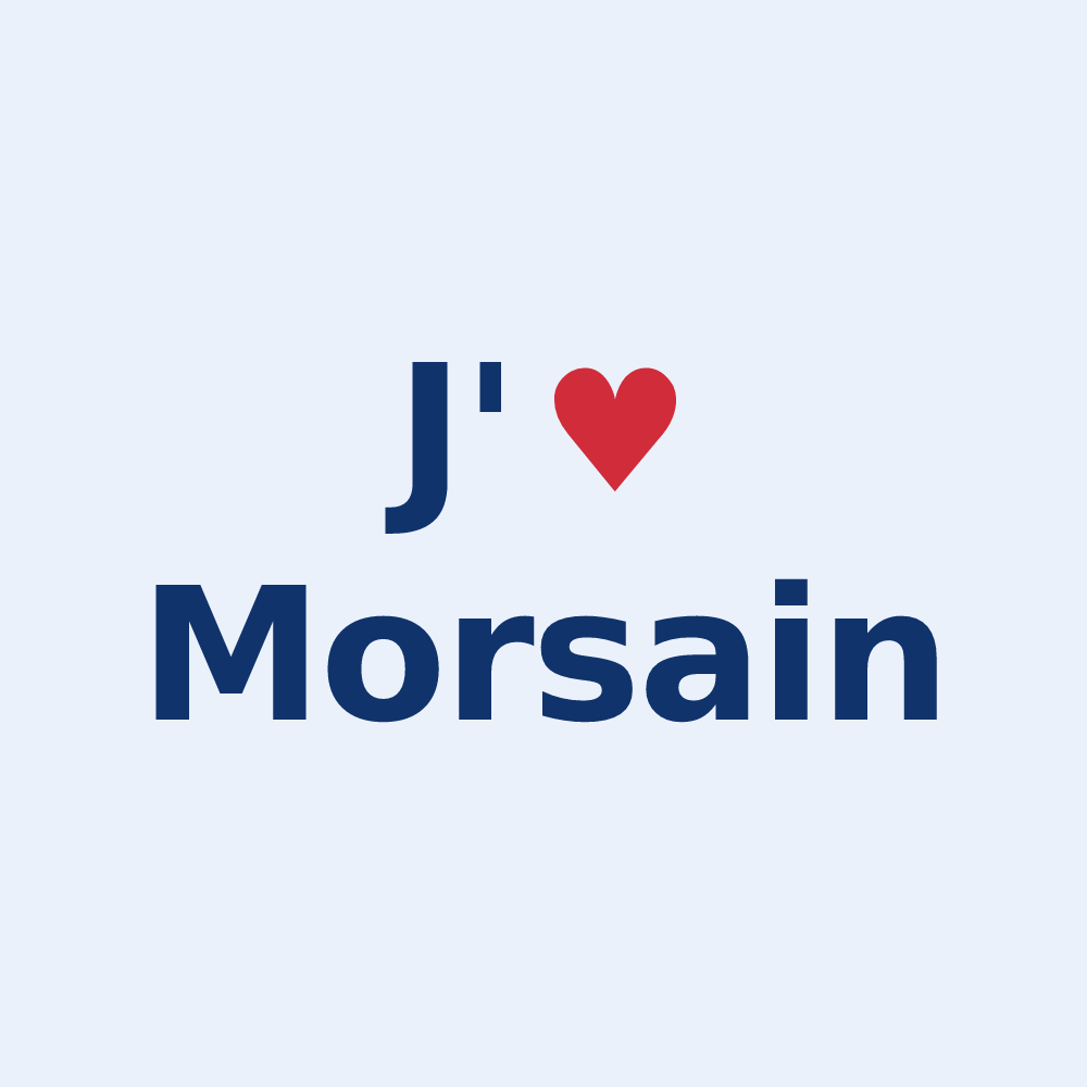 Sticker personnalisé Morsain — design « J'aime Morsain » imprimé sur le sticker