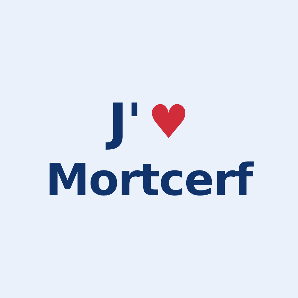 Sticker personnalisé Mortcerf — design J'aime Mortcerf