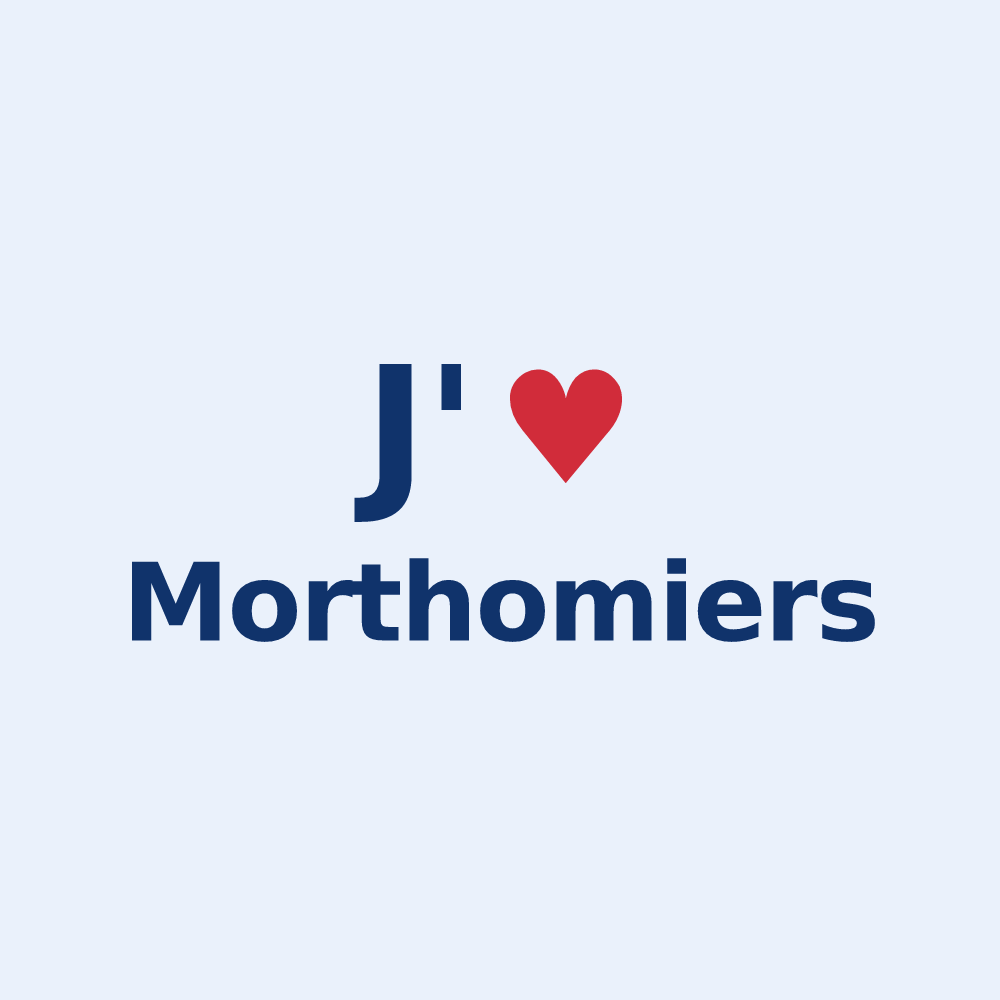 Sticker personnalisé Morthomiers — design J'aime Morthomiers
