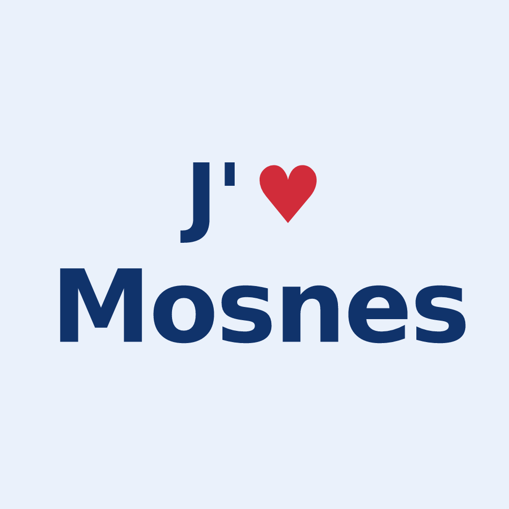 Sticker personnalisé Mosnes — design J'aime Mosnes