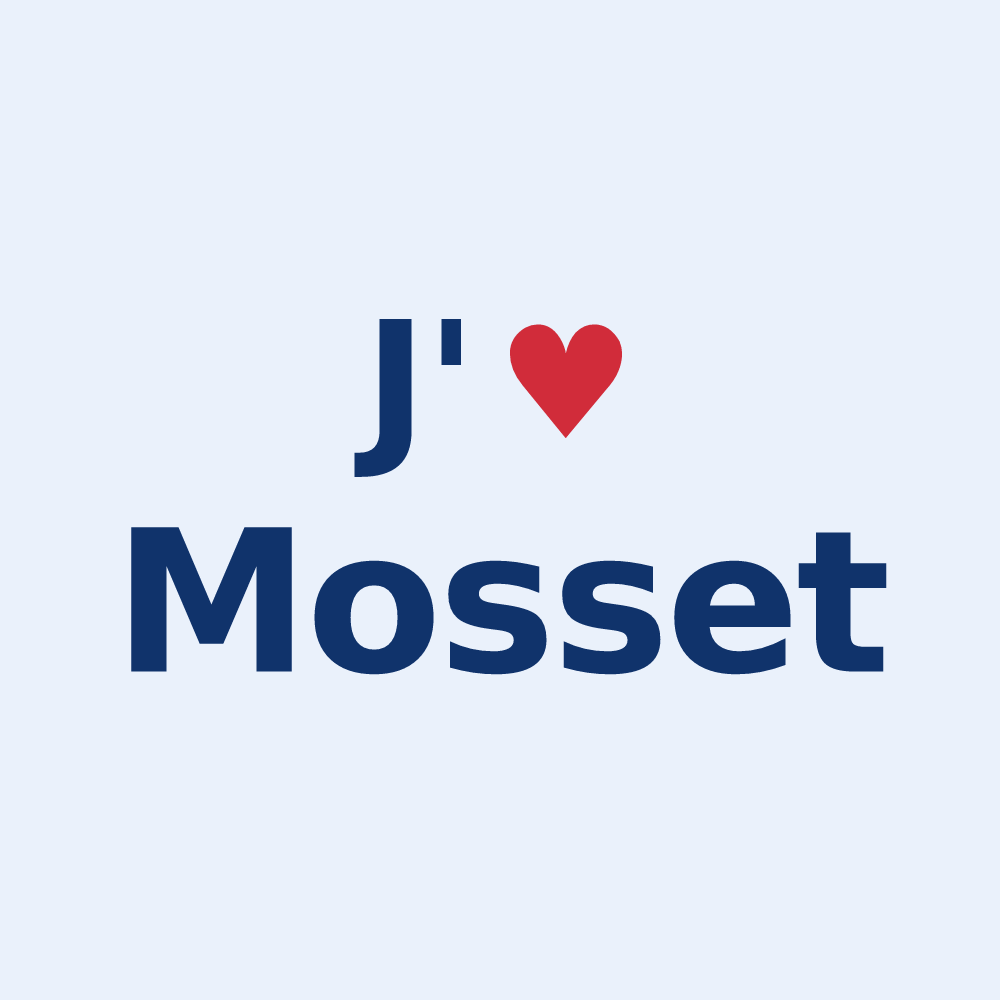 Sticker personnalisé Mosset — design J'aime Mosset