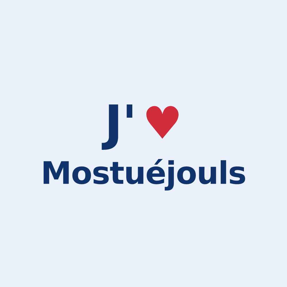 Sticker personnalisé Mostuéjouls — design J'aime Mostuéjouls