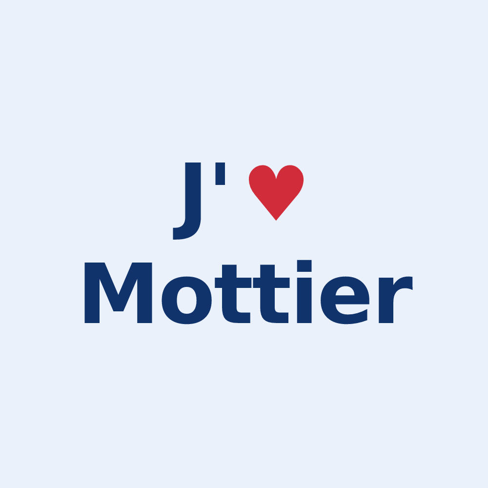 Sticker personnalisé Mottier — design J'aime Mottier
