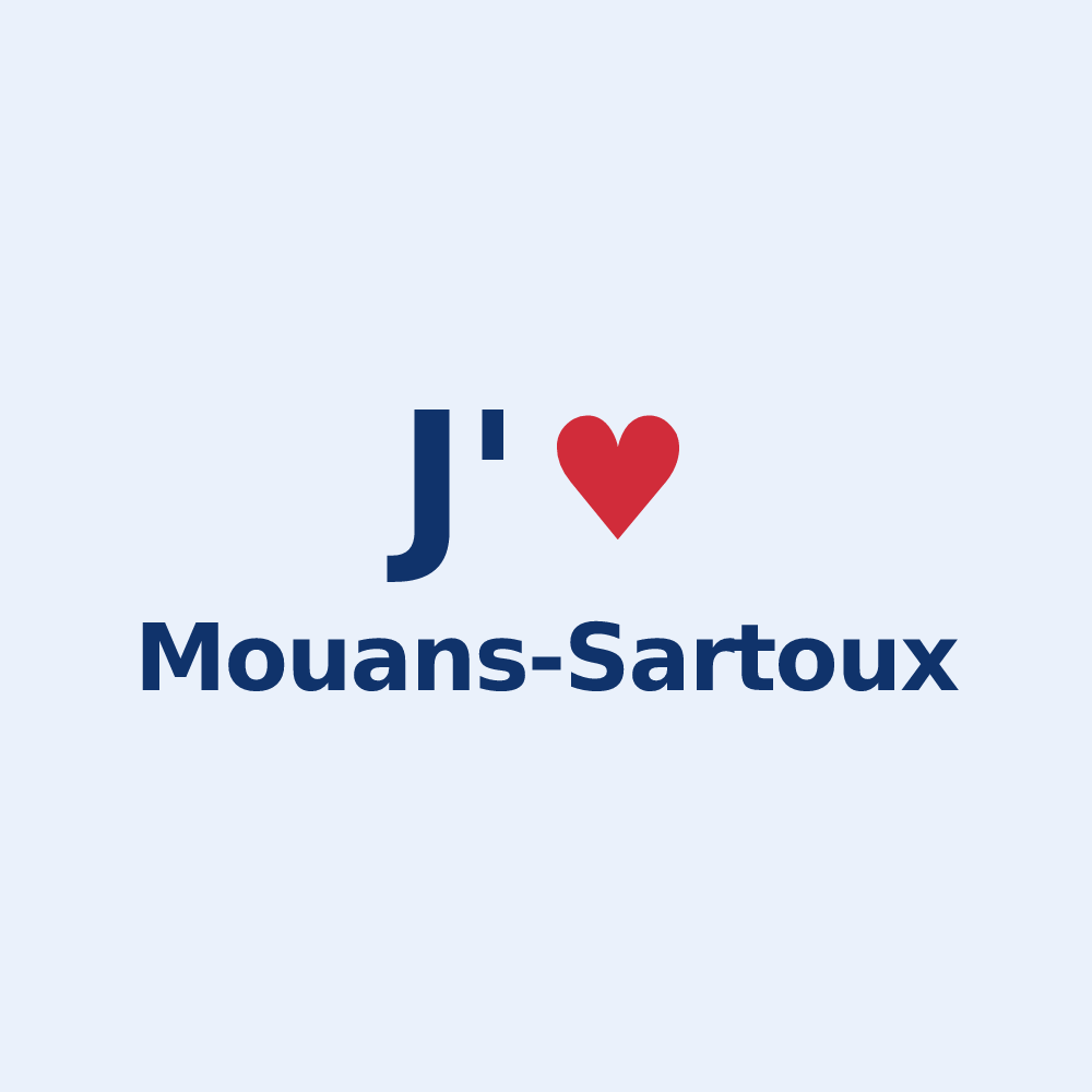 Sticker personnalisé Mouans-Sartoux — design J'aime Mouans-Sartoux