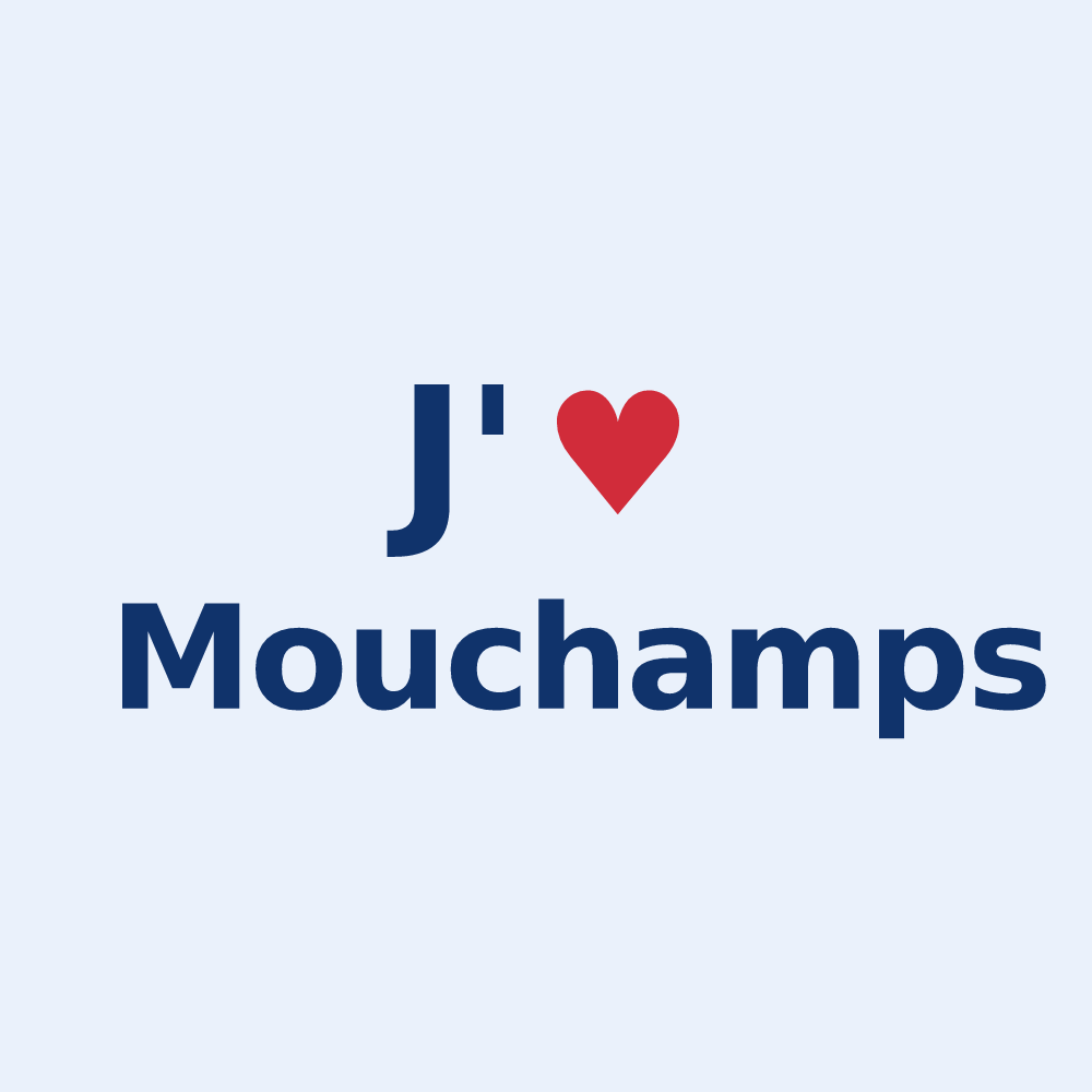 Sticker personnalisé Mouchamps — design J'aime Mouchamps