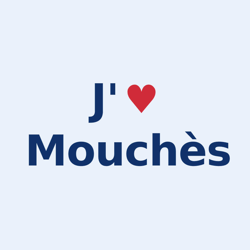Sticker personnalisé Mouchès — design J'aime Mouchès