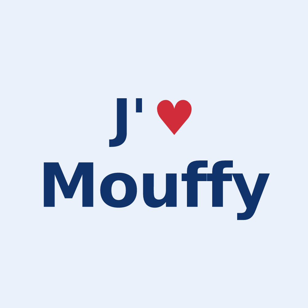 Sticker personnalisé Mouffy — design J'aime Mouffy