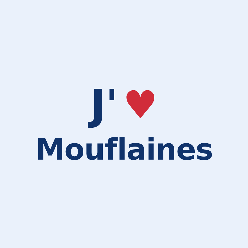 Sticker personnalisé Mouflaines — design J'aime Mouflaines
