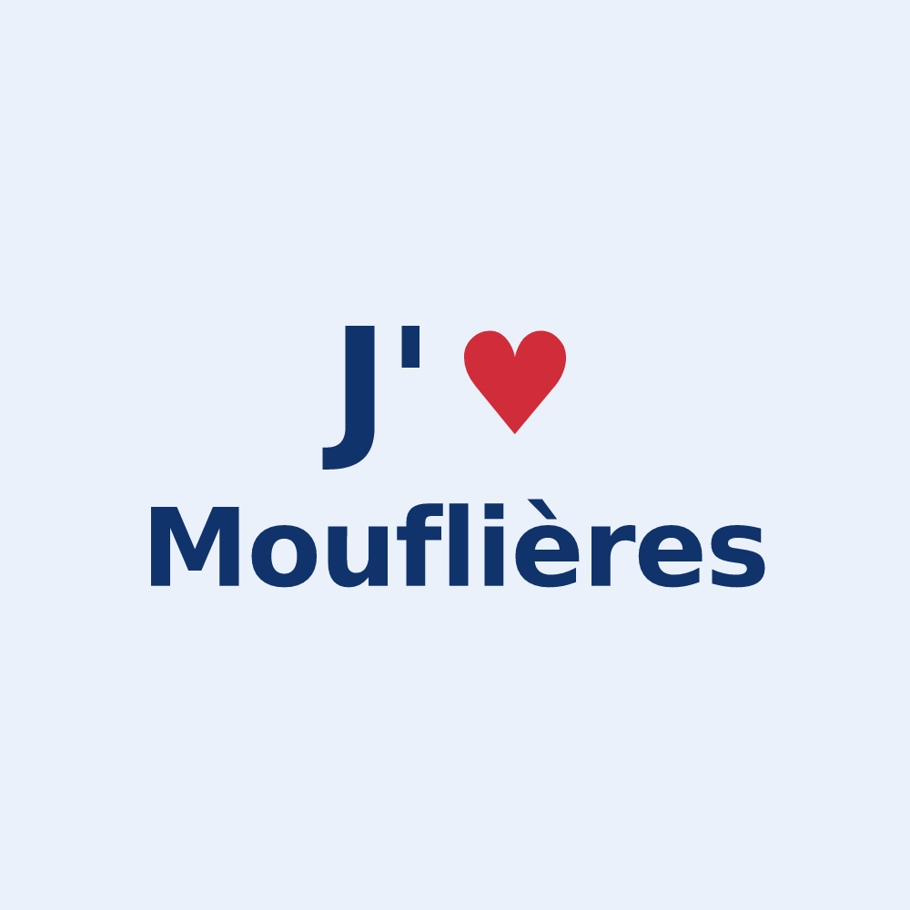 Sticker personnalisé Mouflières — design J'aime Mouflières