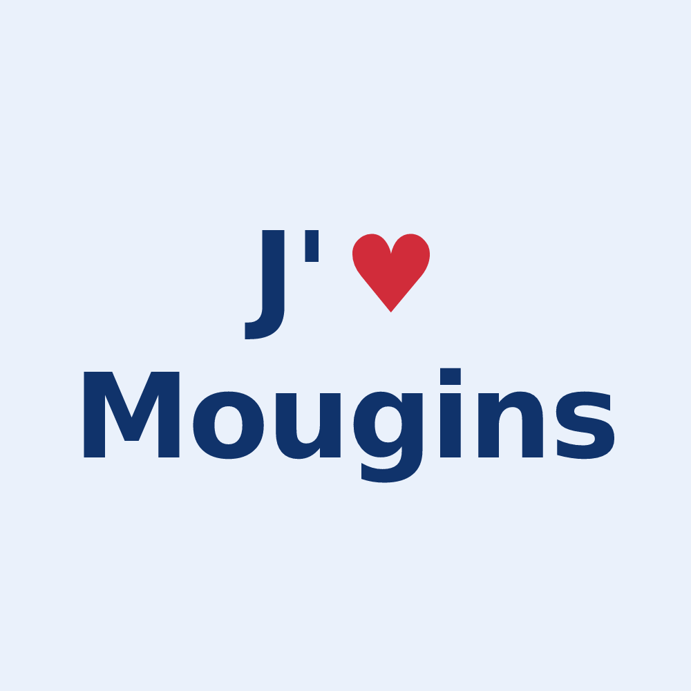 Sticker personnalisé Mougins — design J'aime Mougins