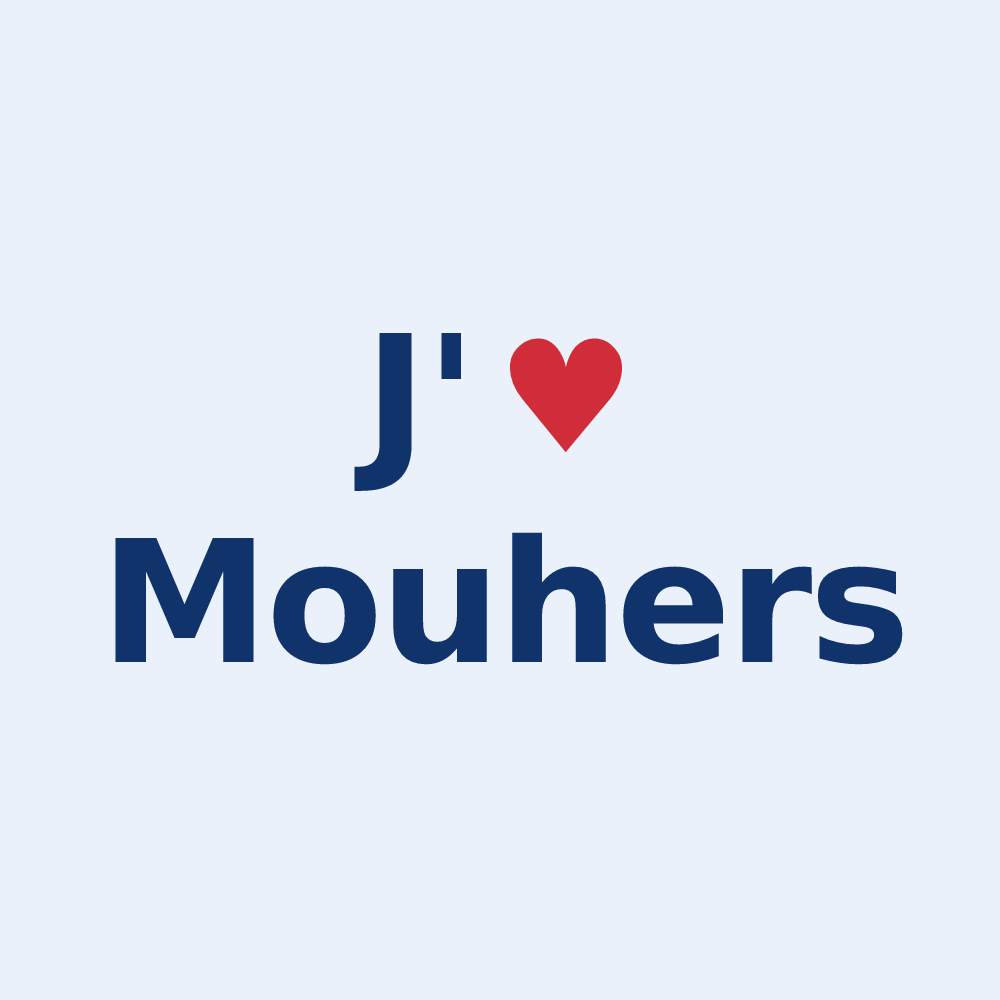 Sticker personnalisé Mouhers — design J'aime Mouhers