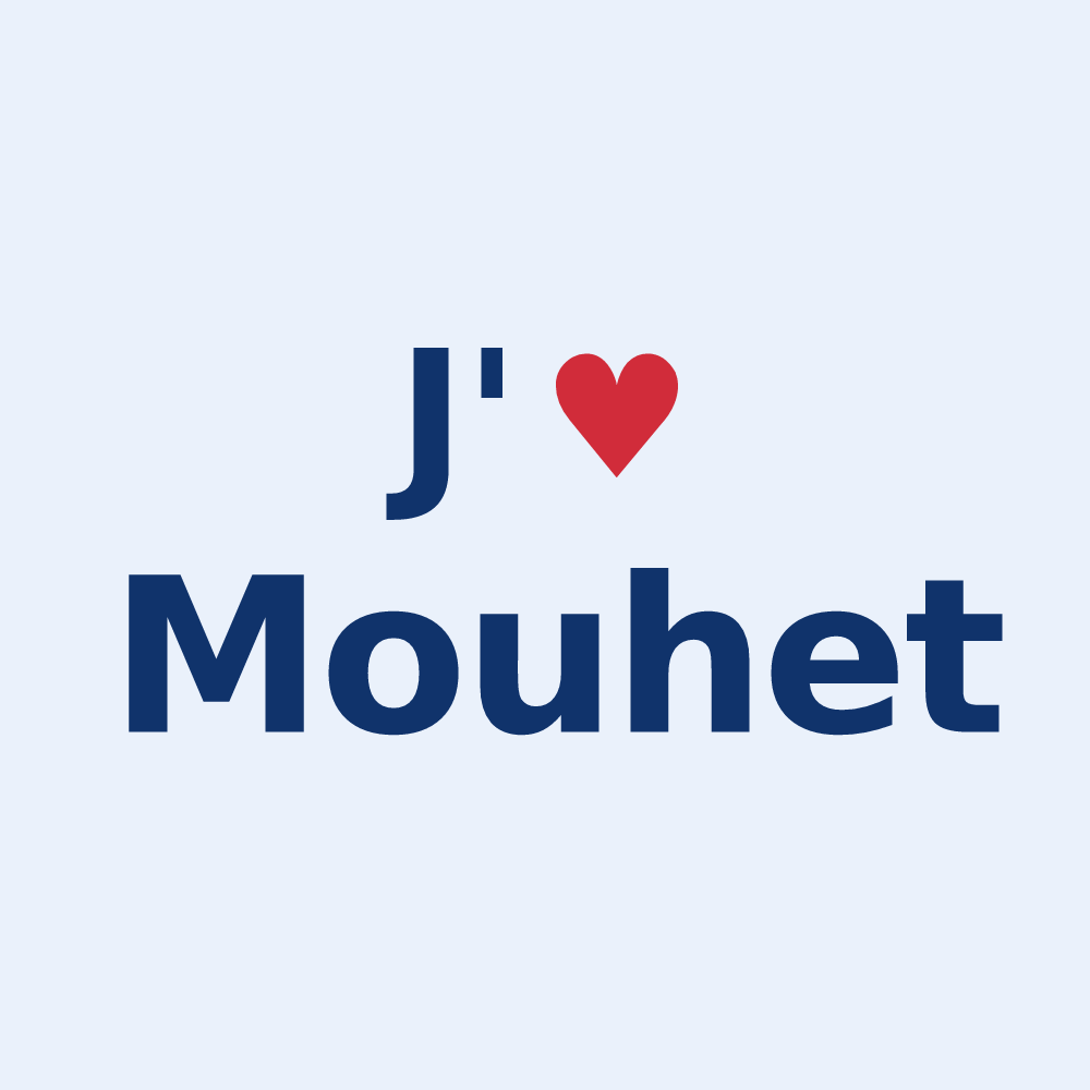 Sticker personnalisé Mouhet — design J'aime Mouhet