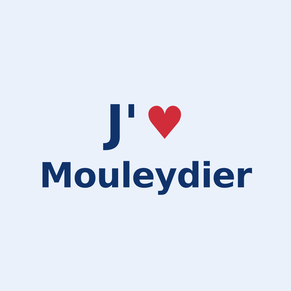 Sticker personnalisé Mouleydier — design J'aime Mouleydier