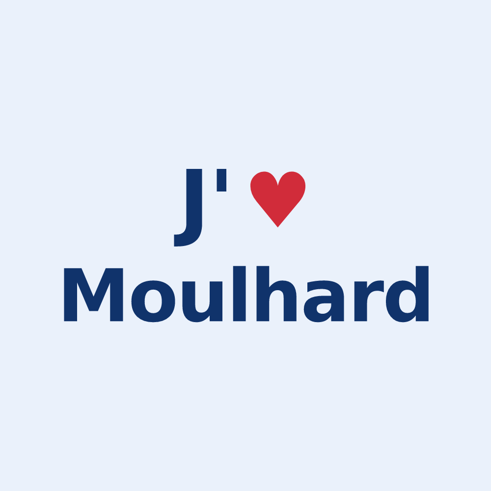 Sticker personnalisé Moulhard — design J'aime Moulhard