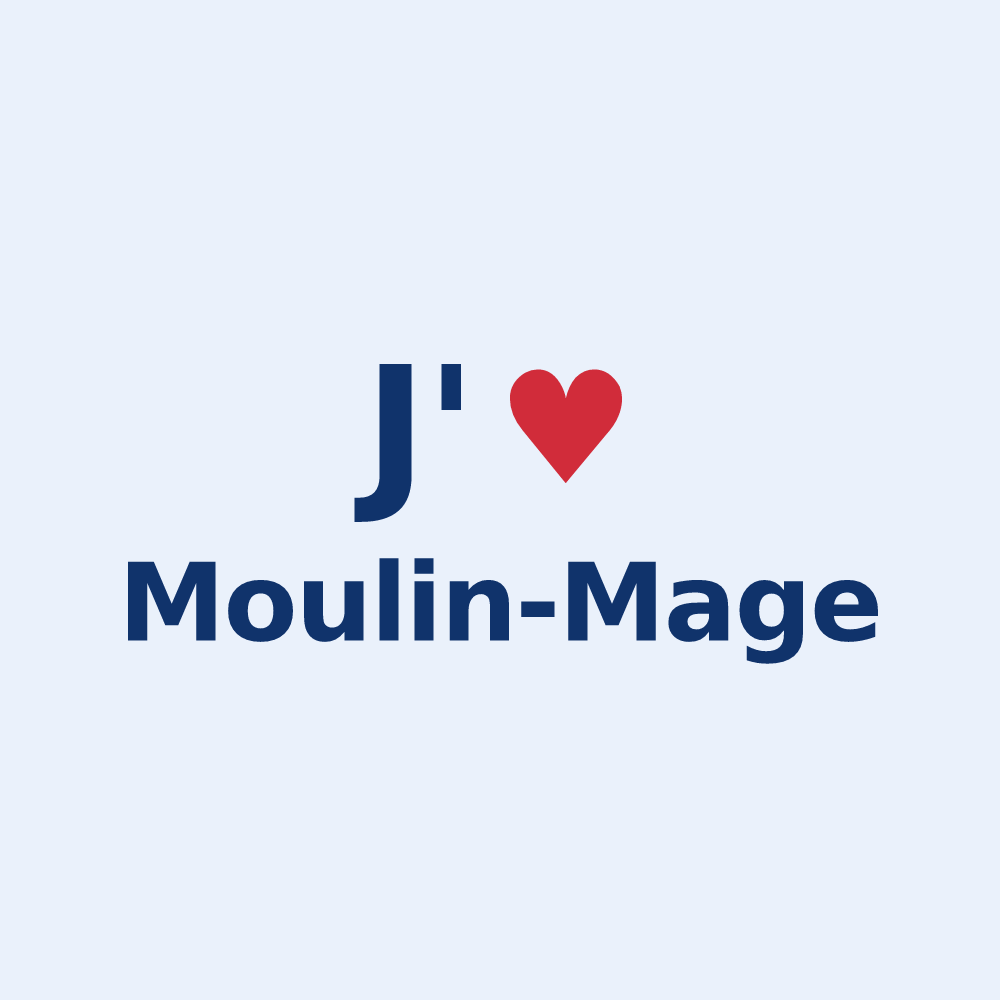 Sticker personnalisé Moulin-Mage — design J'aime Moulin-Mage