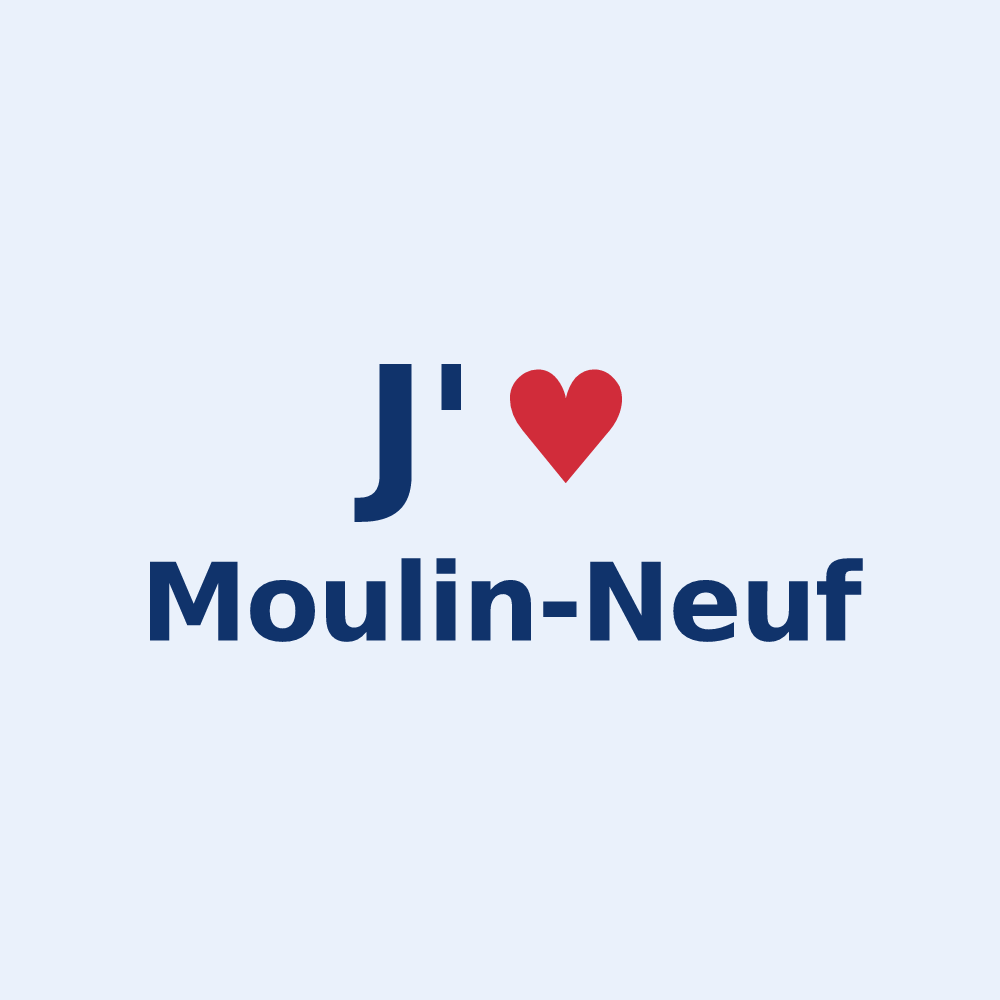 Sticker personnalisé Moulin-Neuf — design J'aime Moulin-Neuf