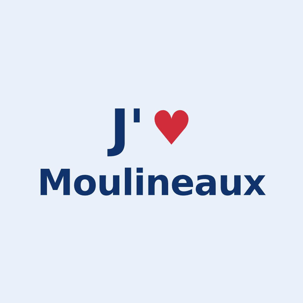 Sticker personnalisé Moulineaux — design J'aime Moulineaux