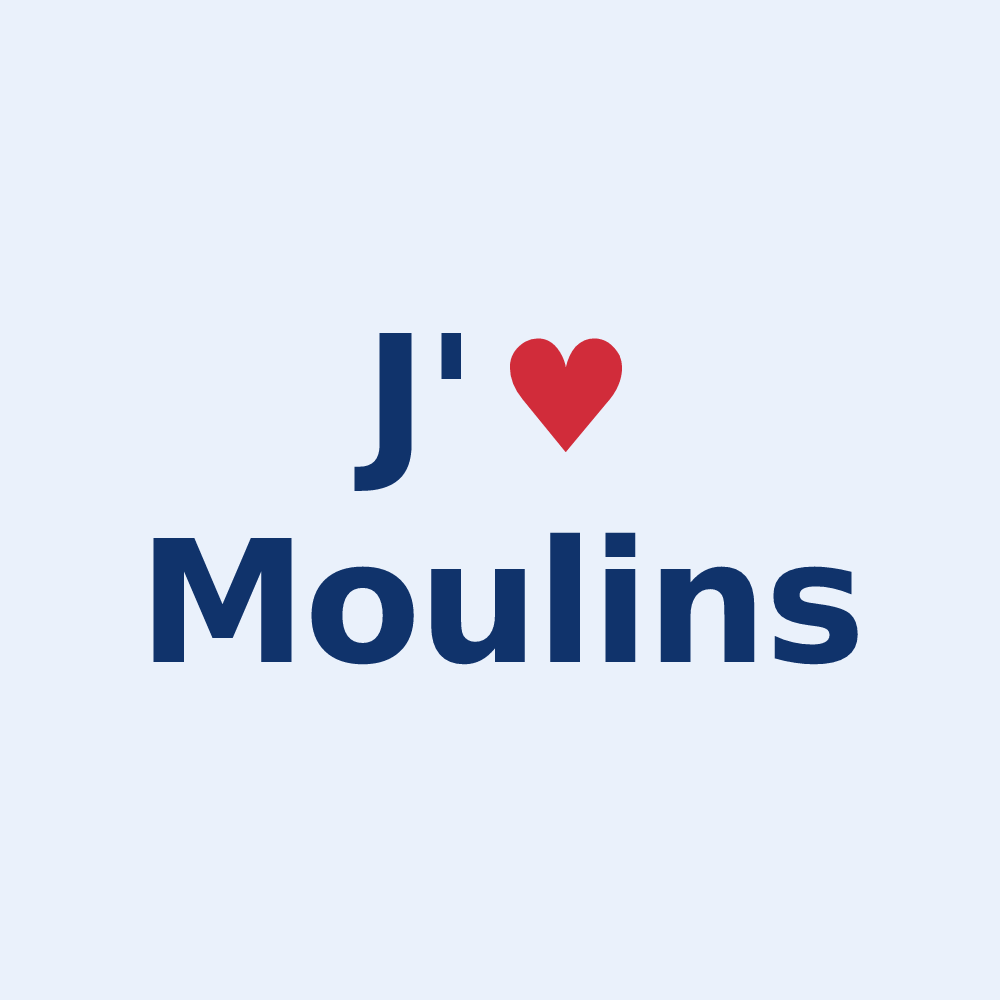 Sticker personnalisé Moulins — design J'aime Moulins