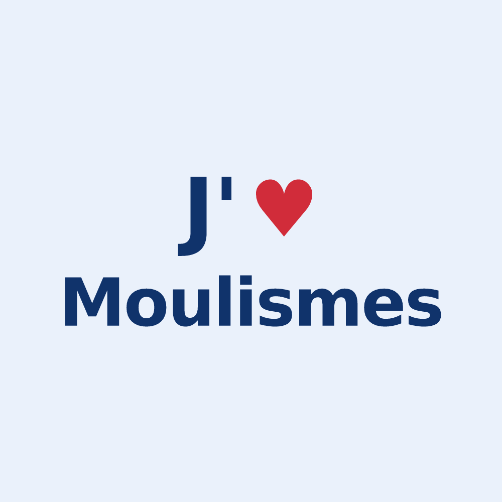 Sticker personnalisé Moulismes — design J'aime Moulismes