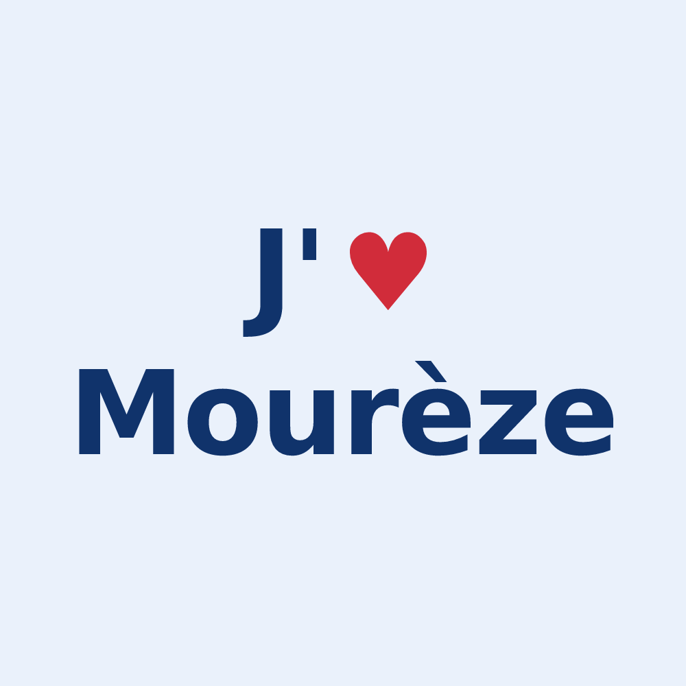 Sticker personnalisé Mourèze — design J'aime Mourèze