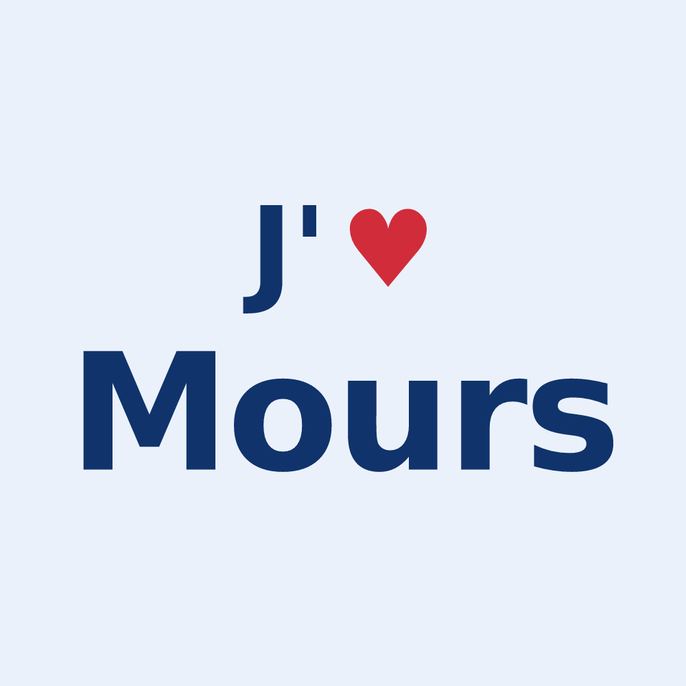 Sticker personnalisé Mours — design J'aime Mours