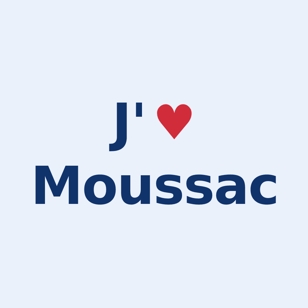 Sticker personnalisé Moussac — design J'aime Moussac