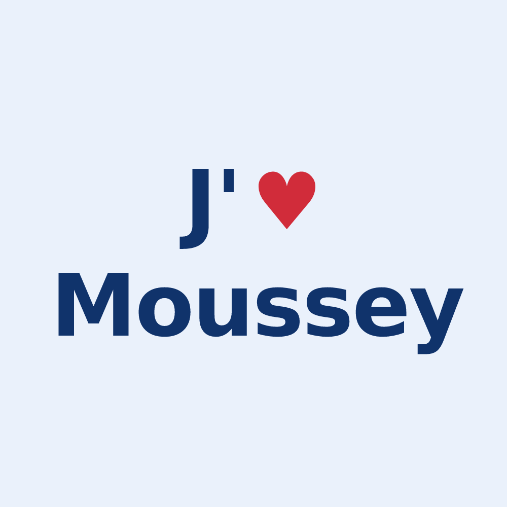 Sticker personnalisé Moussey — design J'aime Moussey