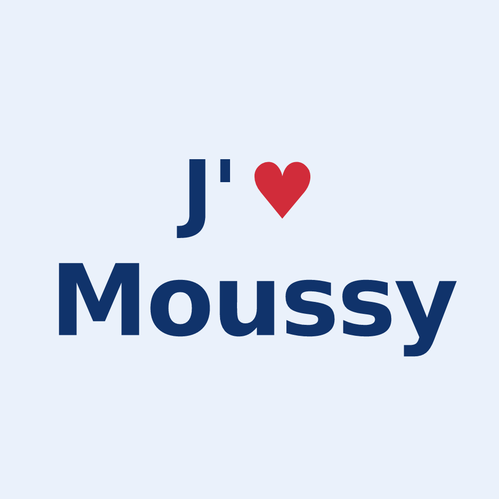 Sticker personnalisé Moussy — design J'aime Moussy