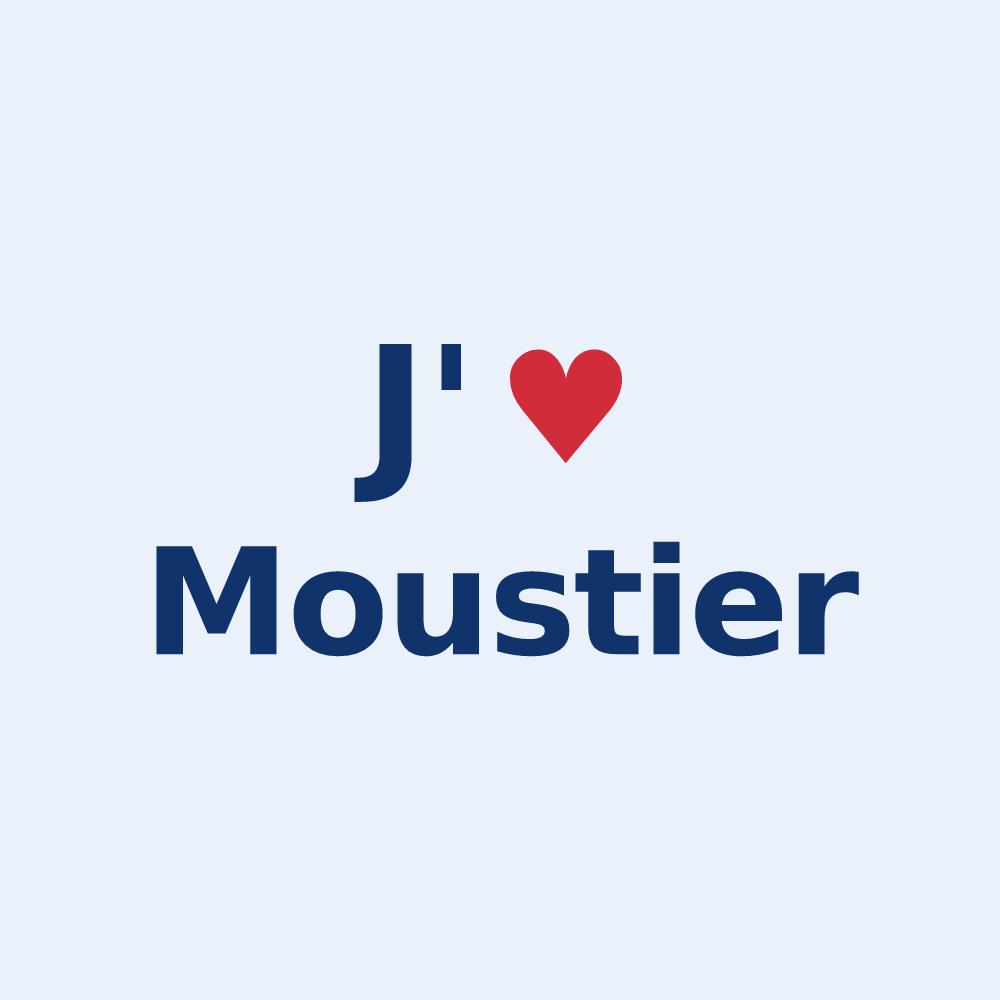 Sticker personnalisé Moustier — design J'aime Moustier