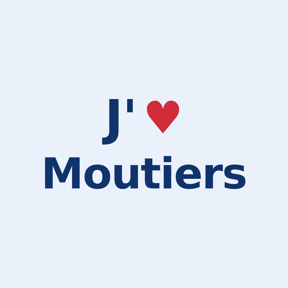 Sticker personnalisé Moutiers — design J'aime Moutiers
