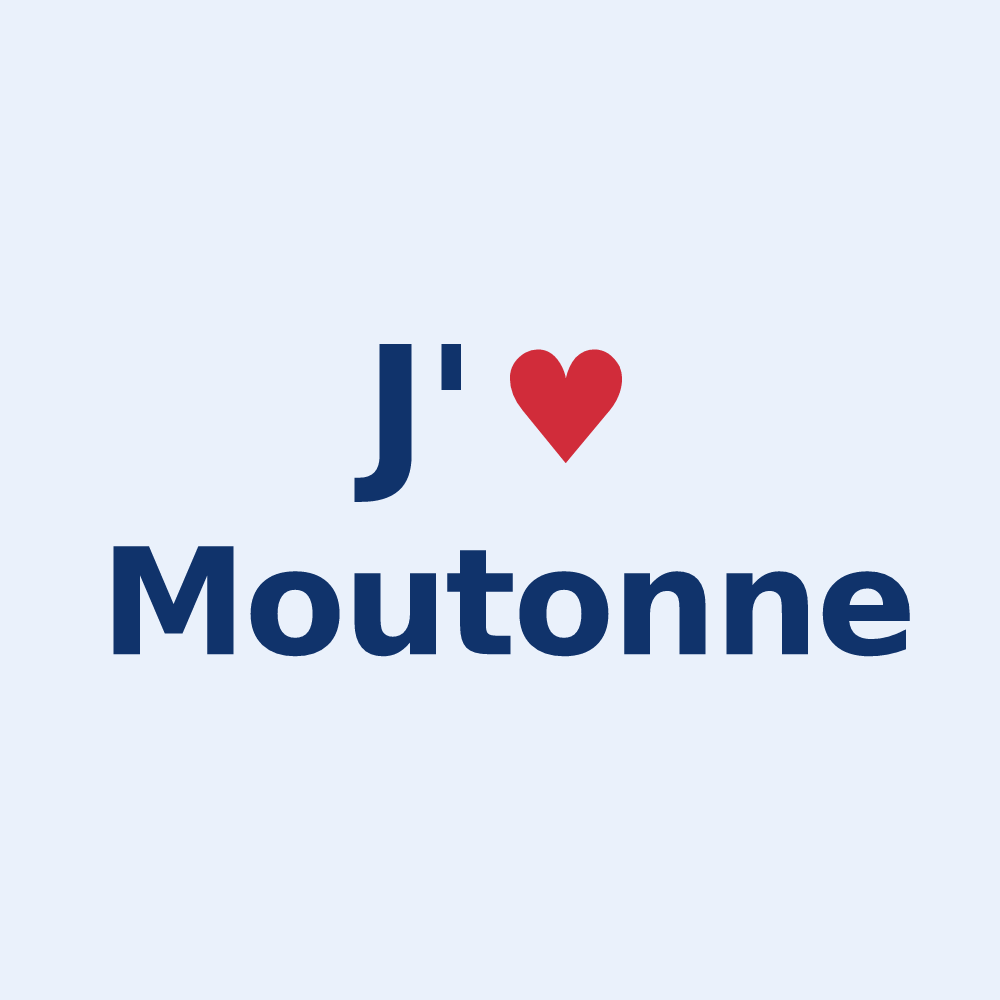 Sticker personnalisé Moutonne — design J'aime Moutonne