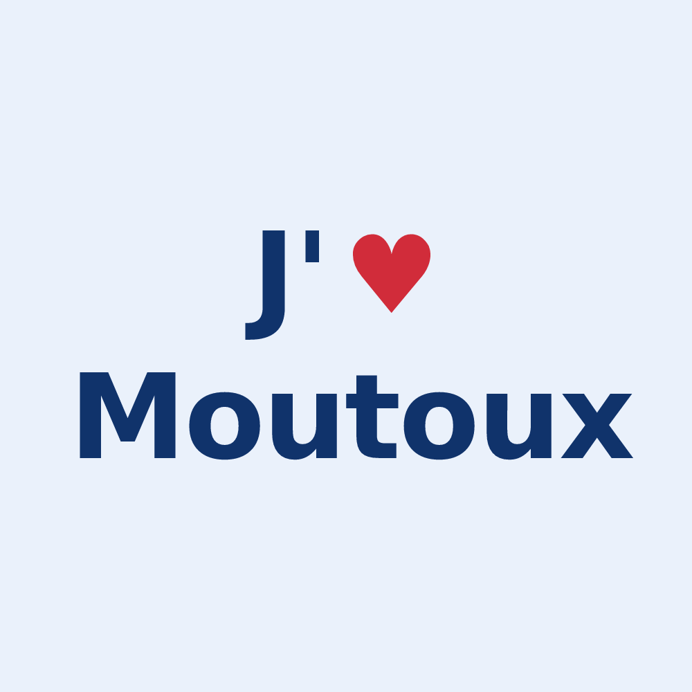 Sticker personnalisé Moutoux — design J'aime Moutoux