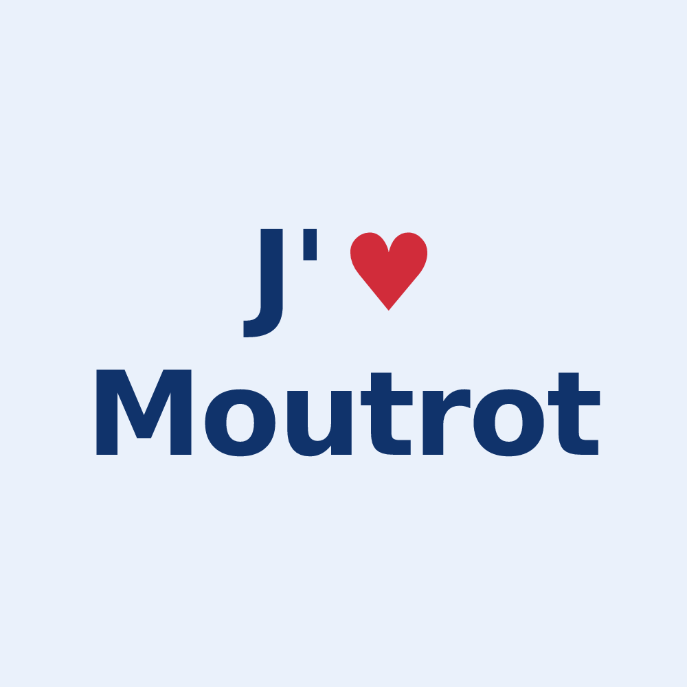 Sticker personnalisé Moutrot — design J'aime Moutrot