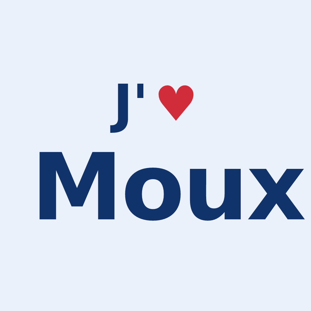 Sticker personnalisé Moux — design J'aime Moux