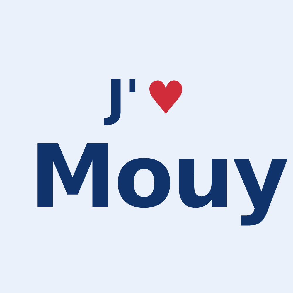 Sticker personnalisé Mouy — design J'aime Mouy