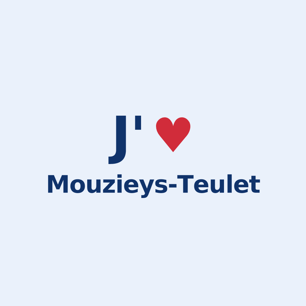 Sticker personnalisé Mouzieys-Teulet — design J'aime Mouzieys-Teulet