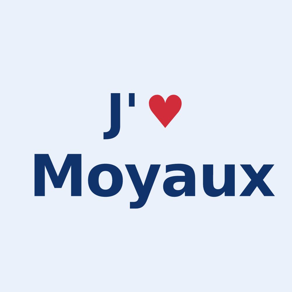Sticker personnalisé Moyaux — design « J'aime Moyaux » imprimé sur le sticker