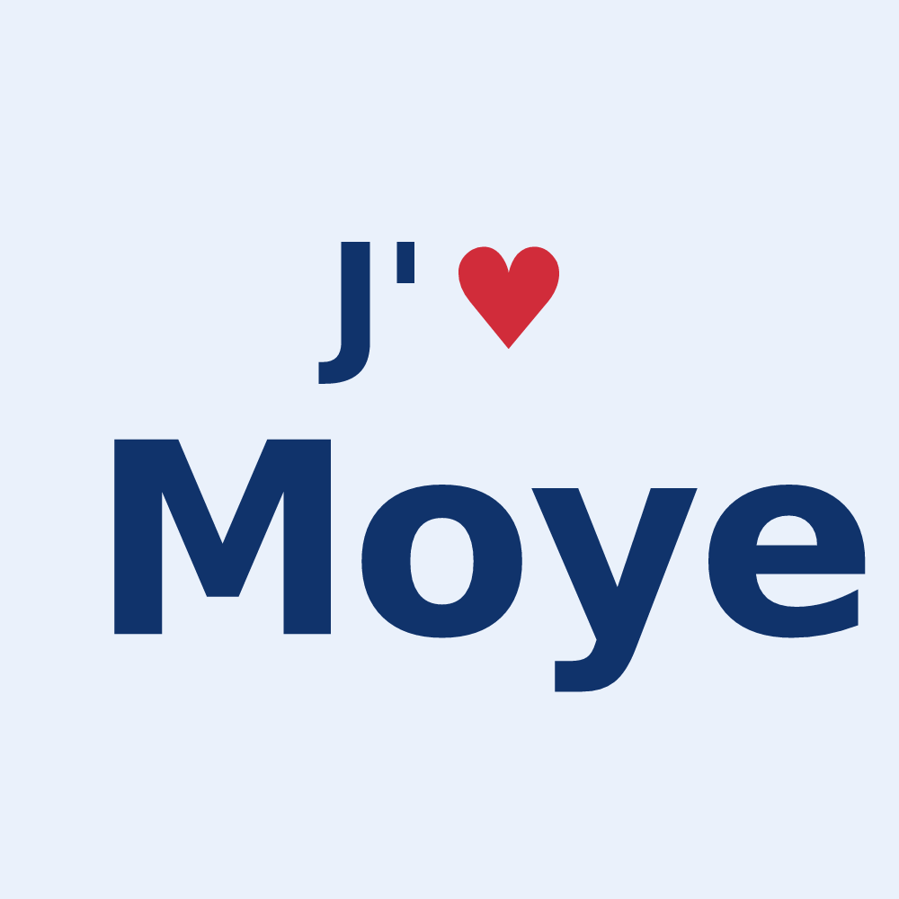 Sticker personnalisé Moye — design J'aime Moye