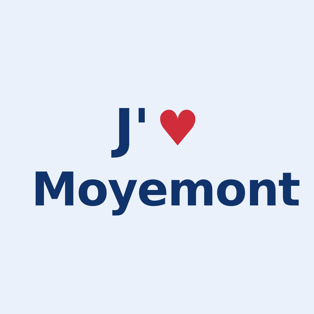 Sticker personnalisé Moyemont — design J'aime Moyemont