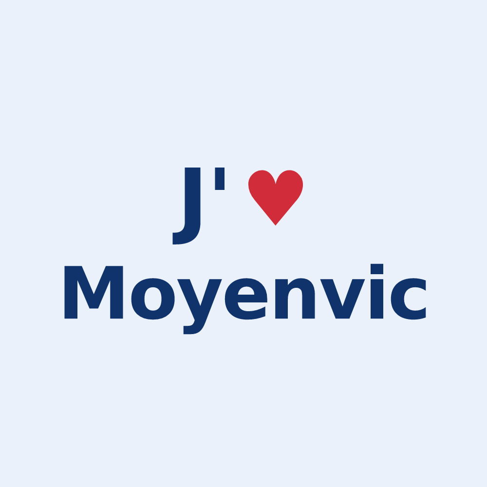 Sticker personnalisé Moyenvic — design J'aime Moyenvic