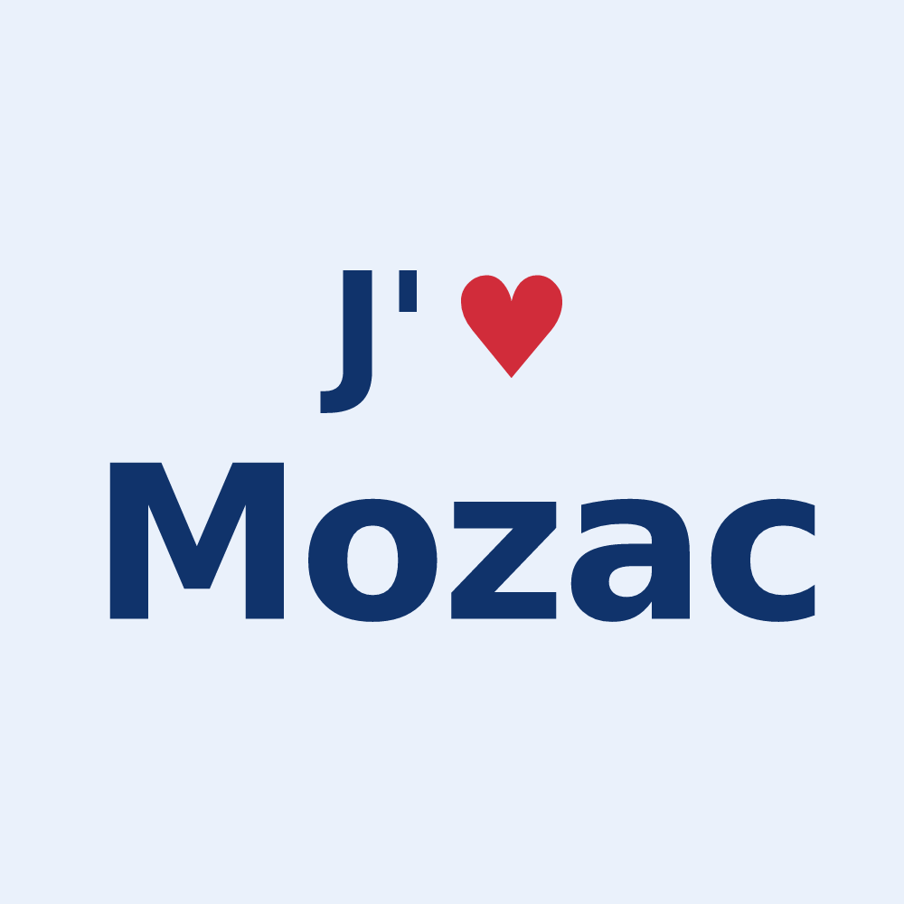 Sticker personnalisé Mozac — design J'aime Mozac