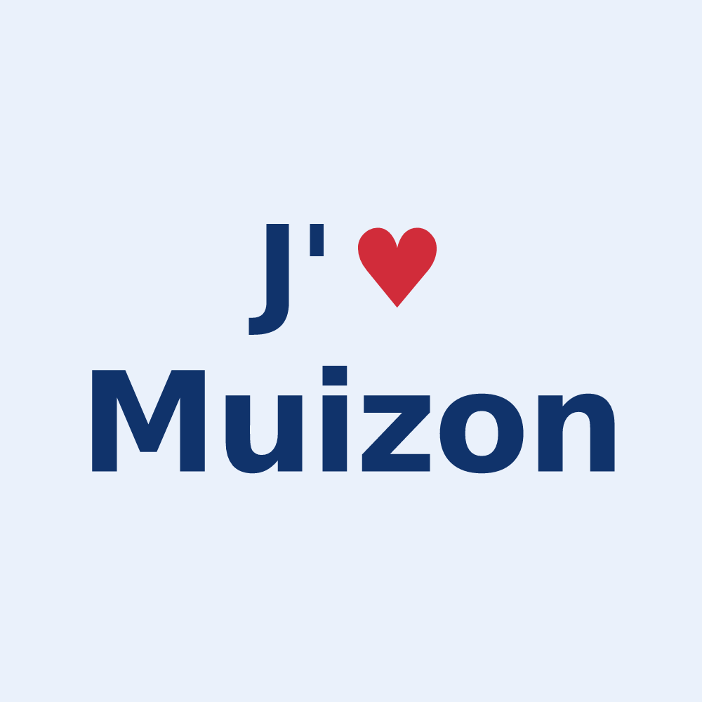 Sticker personnalisé Muizon — design J'aime Muizon