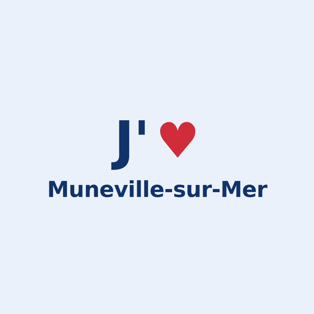 Sticker personnalisé Muneville-sur-Mer — design J'aime Muneville-sur-Mer