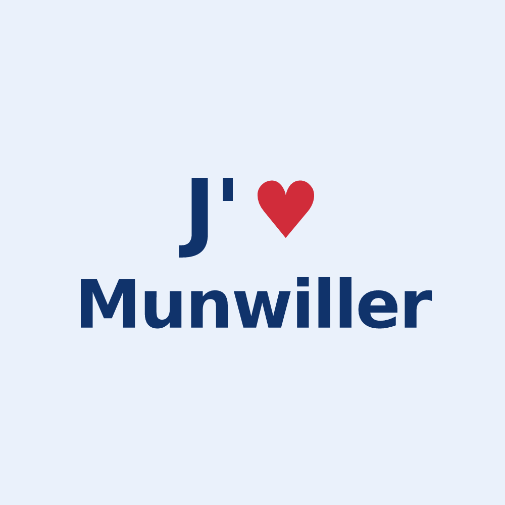 Sticker personnalisé Munwiller — design J'aime Munwiller