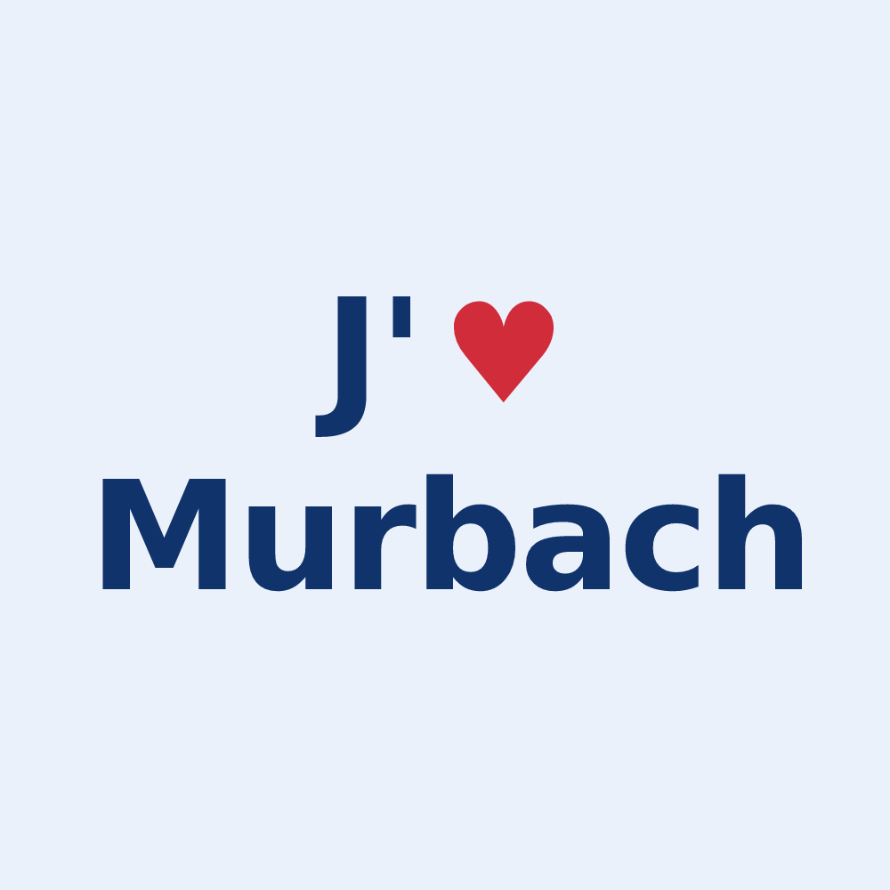 Sticker personnalisé Murbach — design « J'aime Murbach » imprimé sur le sticker