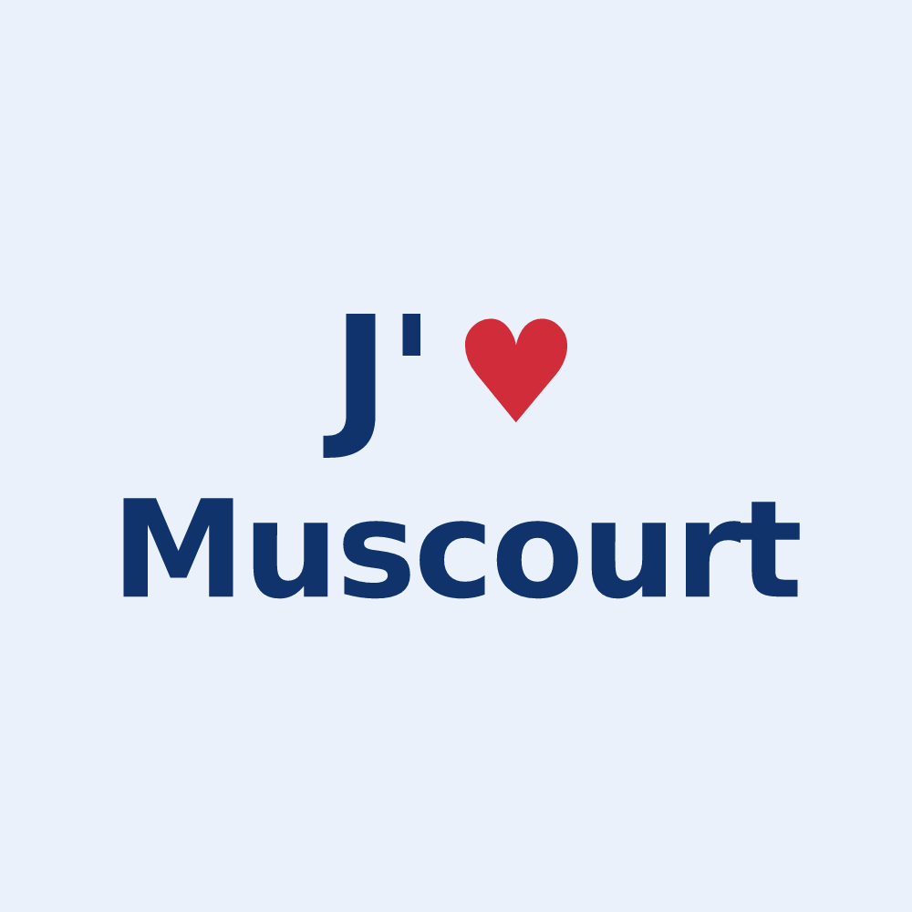 Sticker personnalisé Muscourt — design J'aime Muscourt