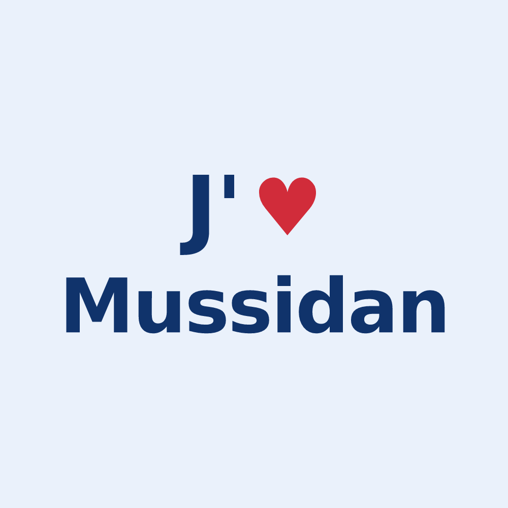 Sticker personnalisé Mussidan — design J'aime Mussidan