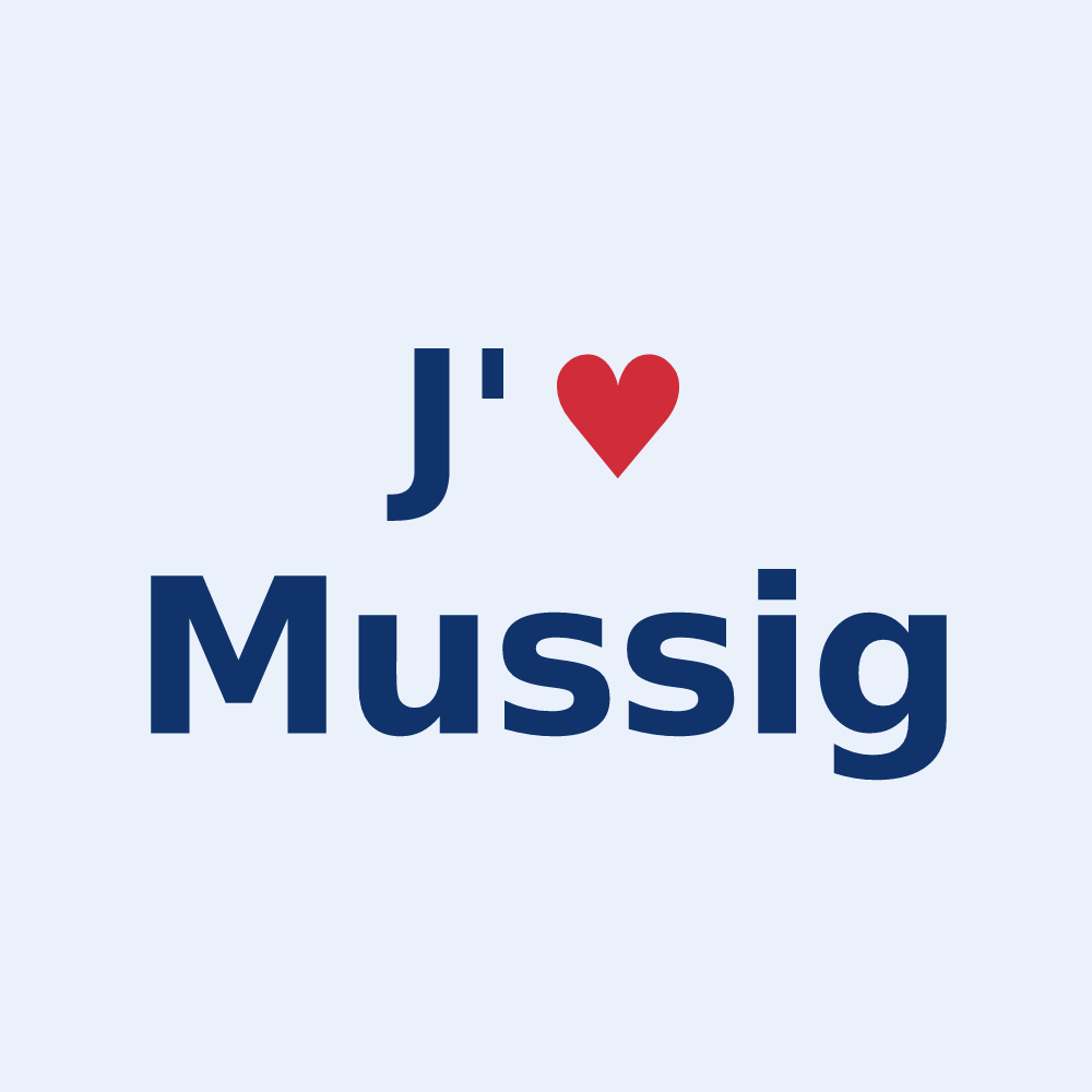 Sticker personnalisé Mussig — design J'aime Mussig